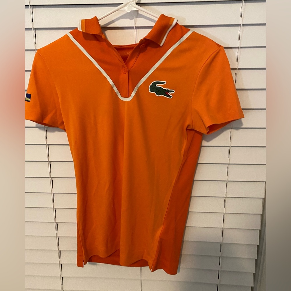 Orange Lacoste shirt Miami tennis open size small